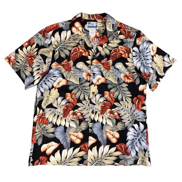 RJC Hawaiian Shirt Mens L Short Sleeve Floral Made in Hawaii USA VTG - Picture 1 of 6